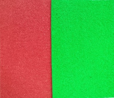 AMRO HOME NEEDS PVC (Polyvinyl Chloride) Floor Mat(Green, Red, Medium, Pack of 2)
