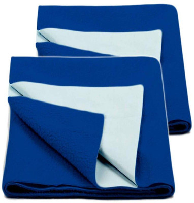 SBTs Cotton Baby Bed Protecting Mat(Royal Blue, Pack of 2, Medium)