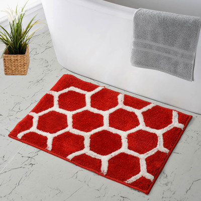 MAA HOME CONCEPT Microfiber Door Mat(Red, Medium)