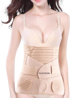 PLETHEON Abdominal Support Belt Binder after C-Section Delivery Abdominal Belt(Beige)