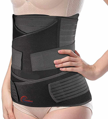 Verdure Post Maternity Belt 3in1 After C Section Tummy Muscle Support (size M)34-40 inch Back / Lumbar Support(Black)
