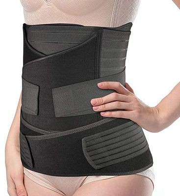 JUSTIFIT After delivery slimming waist support tummy binder belly fat burner support belt Abdominal Belt(Black)