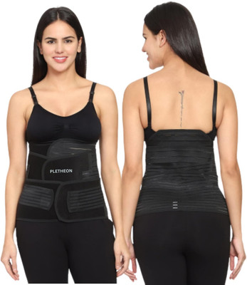 PLETHEON Post pregnancy belt Postpartum abdominal support belt 3 in 1 for women FREE SIZE Abdominal Belt(Black)
