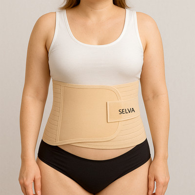 SELVA Maternity Belt After Delivery 2-in-1 Abdominal Belt Body Shaper(Beige)