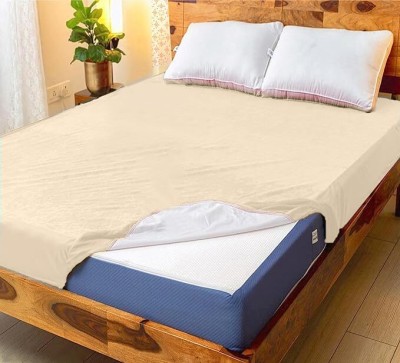 rakhi home décor Fitted King Size Waterproof Mattress Cover(Beige)