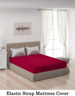 Livfresh Elastic Strap Queen Size Breathable Mattress Cover(Maroon)