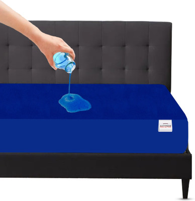 RELEIFE Fitted Single Size Breathable, Stretchable, Waterproof Mattress Cover(Blue)