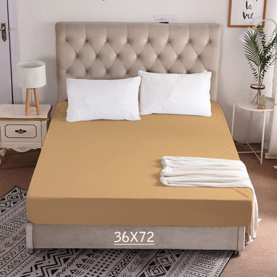 ITAJ Fitted Single Size Breathable, Stretchable, Waterproof Mattress Cover(Beige)