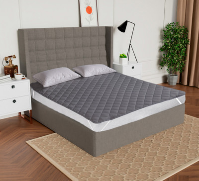 Flipkart SmartBuy Elastic Strap Single Size Breathable, Waterproof Mattress Cover(Grey)