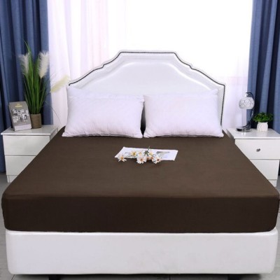 rakhi home décor Fitted Single Size Waterproof Mattress Cover(Brown)