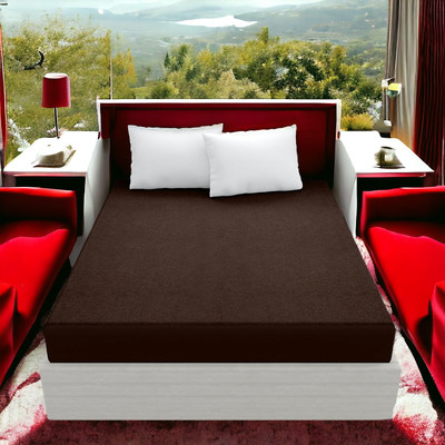 Luxurious Life Elastic Strap Single Size Mattress Cover(Brown)