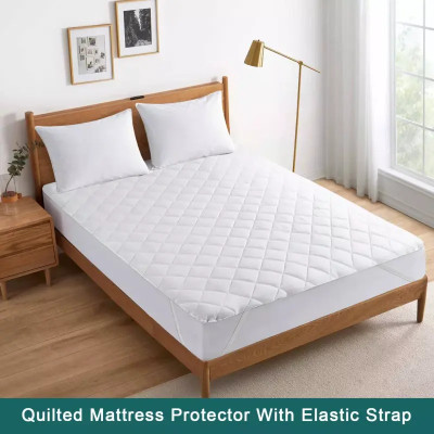 Linenovation Elastic Strap Single Size Waterproof Mattress Cover(White)