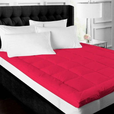 Linenovation Mattress Topper King Size Breathable Mattress Cover(Pink)