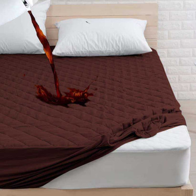 Comfowell Fitted Single Size Waterproof Mattress Cover(Brown)