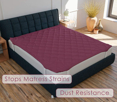 Relaxfeel Elastic Strap Single Size Stretchable, Waterproof Mattress Cover(Maroon)