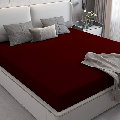 AG's Active King Size Fitted Terry Cotton Breathable, Stretchable, Waterproof Mattress Cover(Maroon)