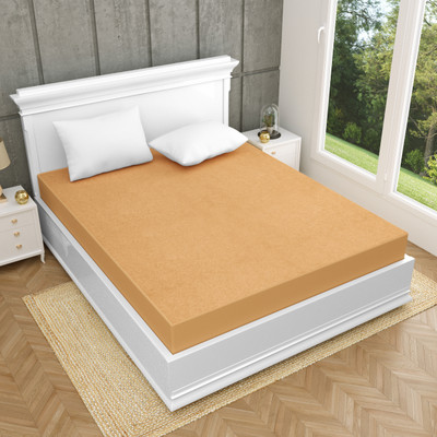 Ethansha Fitted Double, King Size Breathable, Stretchable, Waterproof Mattress Cover(Beige)