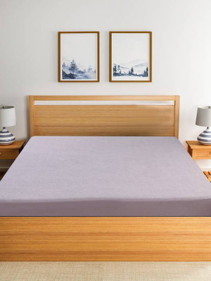 Flo Mattres King Size Fitted Terry Cotton Breathable, Stretchable, Waterproof Mattress Cover(Grey)