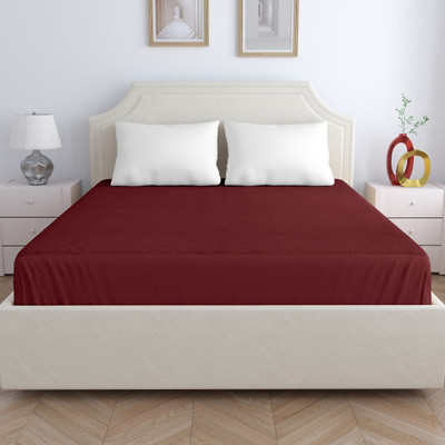Home Ecstasy Mattress Topper Queen Size Breathable Mattress Cover(Maroon)
