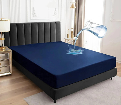 EVOL Fitted Double Size Waterproof, Breathable, Stretchable Mattress Cover(Blue)