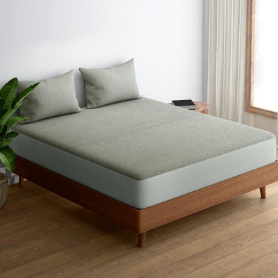 Wakefit Elastic Strap Queen Size Waterproof Mattress Cover(Grey)