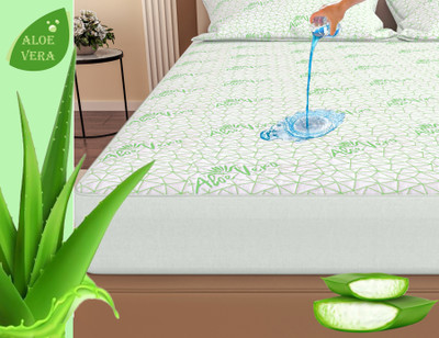 AYKA Fitted Single Size Waterproof, Stretchable, Breathable Mattress Cover(White)