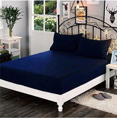 Kana Enterprises Elastic Strap Double Size Breathable, Stretchable, Waterproof Mattress Cover(Blue)