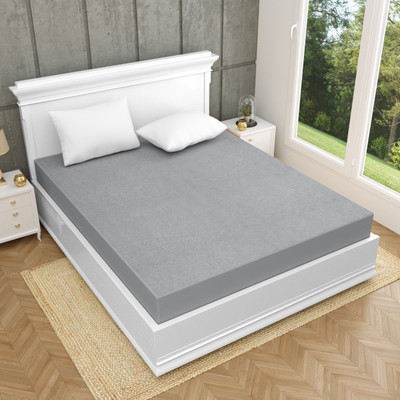Ethansha Fitted Double, King Size Breathable, Stretchable, Waterproof Mattress Cover(Grey)