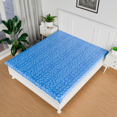 KUBER INDUSTRIES Mattress Topper Double Size Mattress Cover(Blue)