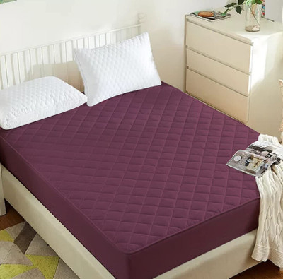 Comfowell Fitted Queen Size Waterproof Mattress Cover(Maroon)