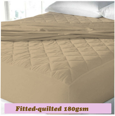 EVERDECOR Fitted Single Size Breathable, Stretchable, Waterproof Mattress Cover(Beige)