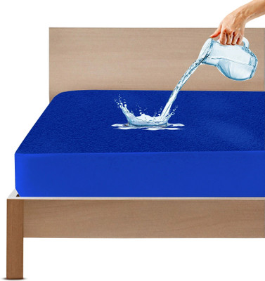 GADDA CO Fitted King Size Waterproof, Breathable, Stretchable Mattress Cover(Blue)