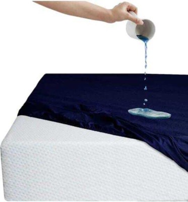 naturalenergy Fitted Queen Size Waterproof Mattress Cover(Blue)