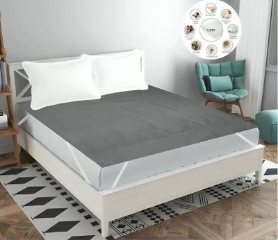 Gudheniya Enterprises King Size Elastic Strap Polycotton Waterproof Mattress Cover(Grey)