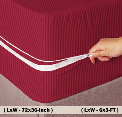 Flipkart SmartBuy Zippered Single Size Breathable Mattress Cover(Maroon)