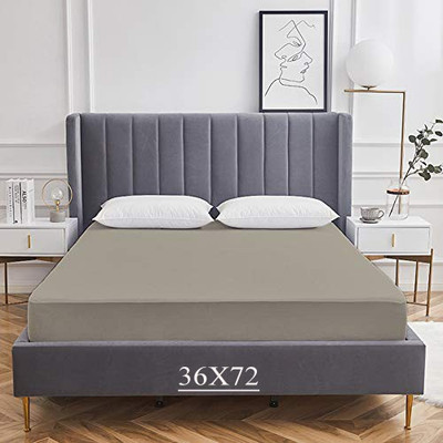 CRAZY WORLD Fitted Single Size Breathable, Stretchable, Waterproof Mattress Cover(Grey)