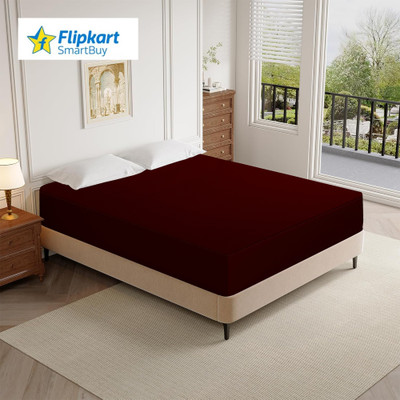 Flipkart SmartBuy Queen Size Elastic Strap Polyster Waterproof Mattress Cover(Maroon)