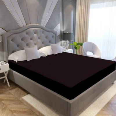 BedExtraFit King Size Fitted Terry Cotton Waterproof, Breathable, Stretchable Mattress Cover(Brown)