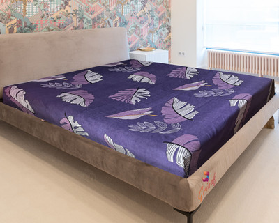 GRINAF King Size Zippered Cotton Breathable Mattress Cover(Purple)