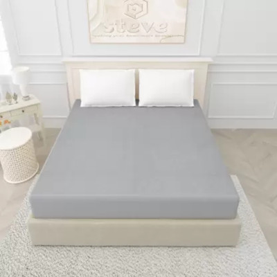 MINOMA Elastic Strap Double Size Breathable, Stretchable, Waterproof Mattress Cover(Grey)