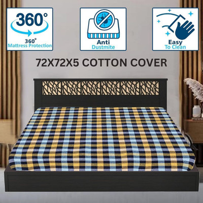 HouseOfCommon Zippered King Size Breathable, Stretchable Mattress Cover(Yellow)