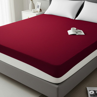 Abhishek Elastic Strap King Size Waterproof, Stretchable, Breathable Mattress Cover(Maroon)