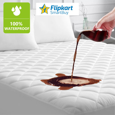 Flipkart SmartBuy Fitted Single Size Breathable, Stretchable, Waterproof Mattress Cover(White)