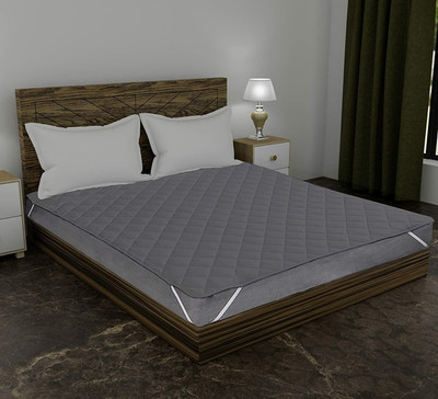 shri vyas linen Elastic Strap King Size Breathable, Stretchable, Waterproof Mattress Cover(Grey)