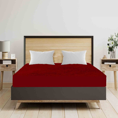 Relaxfeel Fitted Single Size Stretchable, Waterproof Mattress Cover(Red)