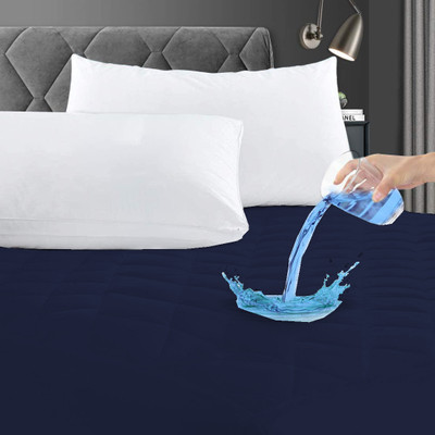 TUNDWAL'S Fitted Single Size Breathable, Stretchable, Waterproof Mattress Cover(Blue)