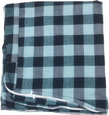 shividecor Zippered Single Size Breathable Mattress Cover(Blue)