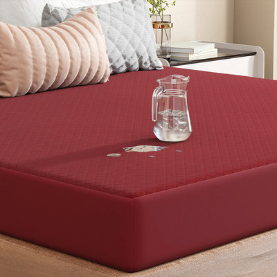 lukzer King Size Mattress Topper Terry Cotton Waterproof, Breathable, Stretchable Mattress Cover(Maroon)