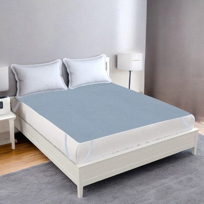 xperanto Elastic Strap Double Size Waterproof Mattress Cover(Blue)