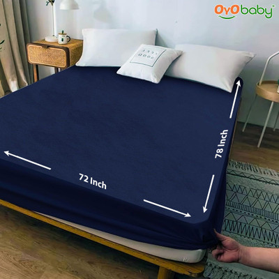 Oyo Baby Fitted King Size Waterproof, Stretchable, Breathable Mattress Cover(Blue)
